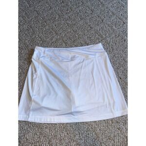 Womens J Jill Fit Performance Skort White Athletic Fitted Shorts Under Medium